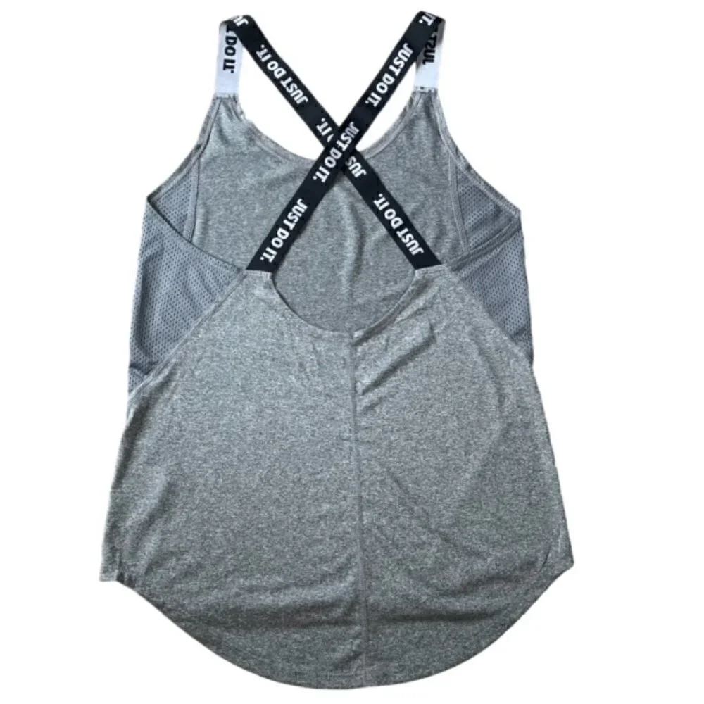 NIKE Dri-Fit 'Just Do It.' Gray Racerback Athletic Tank Top - Size XS